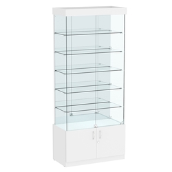 Витрина Истра №503 прямоугольная (задняя стенка - зеркало), Белый