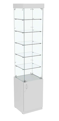 Высокая витрина ИСТРА №802 (задняя стенка - стекло), Серый
