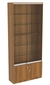 Витрина СЭСП-Z №1-300 (З/C - ДВП) со стеклянными полками и шторками Орех