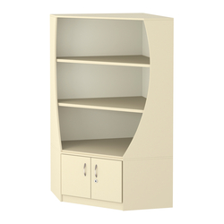 Стеллаж Гарант угловой низкий №2, Крем Вайс + Белый