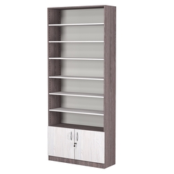 Стеллаж из ДСП с 6-ю полками 300x900 мм серии LEVEL-6 №12 (З/C - ДВП), Ясень Анкор темный + Ясень Анкор светлый