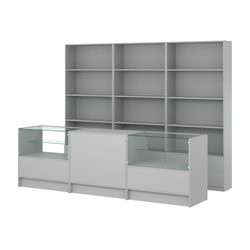 Комплект стеллажей ЭК-03 и прилавков ЭК-3, Серый