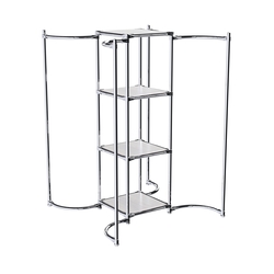 Хромированное вешало ВОЛНА №4-3 с полками ДСП 16мм, Ясень Анкор светлый - U31104