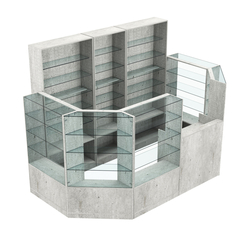 Торговый пристенный островок ГРАЦИЯ №4 (открытый) (4.68 кв.м), Метрополитан Грей