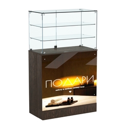 Прилавок со световым коробом и широкими полками №3, Дуб Венге