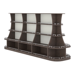 Островной низкий стеллаж ГАРАНТ №4-О с ограничителями, Дуб Венге + Белый