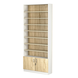 Стеллаж из ДСП с 7-ю полками 250x900 мм серии LEVEL-7 №11 (З/C - ДВП), Белый + Дуб Сонома