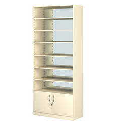 Стеллаж из ДСП с 6-ю полками 400x900 мм серии LEVEL-6 №14-2 (З/C - ЗЕРКАЛО), Крем Вайс