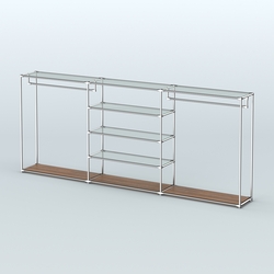 Островная торговая система ХРОМ 3600 мм с поручнями №9, Орех