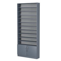 Стеллаж из ДСП с 10-ю полками 200x900 мм серии LEVEL-10 №10 (З/C - ДВП), Темно-Серый