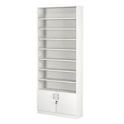 Стеллаж из ДСП с 8-ю полками 250x900 мм серии LEVEL-8 №11 (З/C - ДВП), Белый