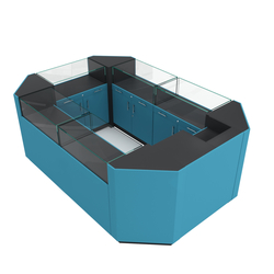 Остров ювелирный "Диаманд" №1, ЛДСП черный + МДФ бриз