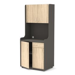 Офисная мини-кухня ЭЛЕГИЯ №1А, Черный + Дуб Сонома