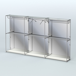 Торговая система ХРОМ (задняя стенка - зеркало) 3600 мм с поручнями №8, Белый