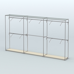 Торговая система ХРОМ без ДСП 3600 мм с поручнями №9, Крем Вайс