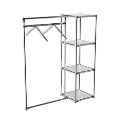 Хромированное вешало ГРАНЬ №1-3 с полками ДСП 16 мм, Ясень Анкор светлый - U31104