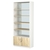 Стеллаж из ДСП с 4-мя полками 350x900 мм серии LEVEL-4 №13-2 (З/C - ЗЕРКАЛО) Белый + Дуб Сонома
