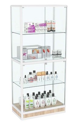 Витрина из профиля №4 (метровая) (задняя стенка - стекло), Дуб сонома