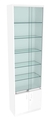 Витрина СЭСП-Z №2-300 (З/C - ДВП) со стеклянными полками и шторками Белый