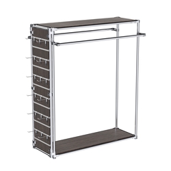 Хромированный стенд-вешало ETD-38 №1-3 (торец-ЭП) с полками ДСП 16мм, Дуб Венге