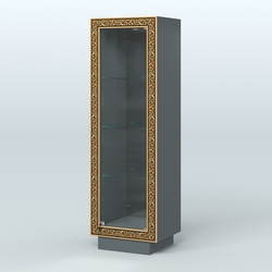 Низкая витрина с декором и тремя прозрачными полками НБА-3, Темно-Серый