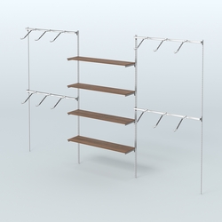 Neo Fix №3 с полками из ДСП и поручнями из хрома (3600 мм), Орех