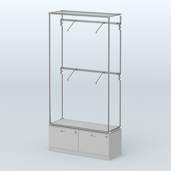 Торговая система ХРОМ без ДСП 1200 мм №3-3 с тумбой Т-15 и поручнями, Серый