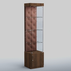 Высокая стеклянная витрина КАПИТОНЕ №2, Орех + 03 Mika