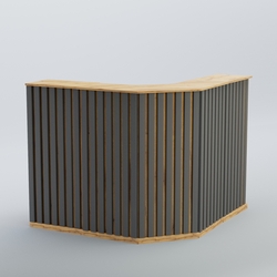 Ресепшен Г-образный серии ПРИЛИВ №4, Дуб Золотистый и Темно-Серый