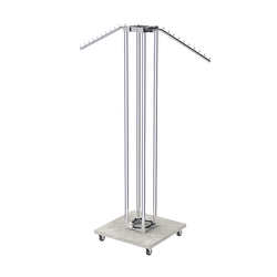 Торговое вешало для одежды с наклонными кронштейнами СТРЕЛА №3-5Ц-ТНХ, Метрополитан Грей
