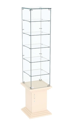 Витрина стаканчик с пятью полками прозрачная ЦИТАДЕЛЬ №506, Крем Вайс