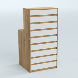 Ресепшен серии ПРАЙМ №2А, Дуб Канзас коричневый + Белый