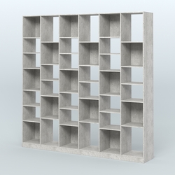 Стеллаж из ДСП серии ЛОФТ №16-2 с полками ДСП, Метрополитан Грей