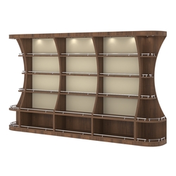 Пристенный высокий стеллаж ГАРАНТ №3-О с ограничителями, Орех + Крем Вайс