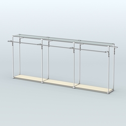 Островная торговая система ХРОМ 3600 мм с поручнями №2, Крем Вайс