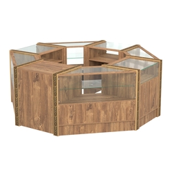 Торговый островок небольшой с молдингами №1 (4,72 кв.м), Дуб Канзас коричневый