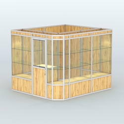 Павильон из профиля угловой №6а (5,5 кв.м), Дуб Золотистый