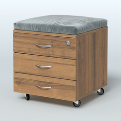 Тумба подкатная Платинум Персонал, цвет белый премиум, Орех