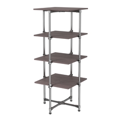 Хромированный стенд Прогресс №2-4 (с полками ДСП 16мм), Ясень Анкор темный