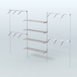 Neo Fix №3 с полками из ДСП и поручнями из хрома (3600 мм), Метрополитан Грей