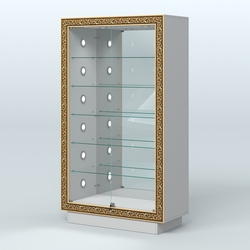 Низкая торговая витрина с декором НБА-507С, Серый