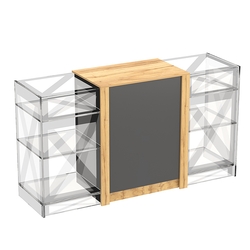 Прилавок из ДСП Модерн №1-КР-900 центральный, Темно-серый и Дуб Золотистый