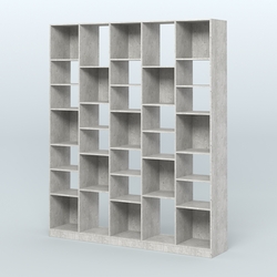 Стеллаж из ДСП серии ЛОФТ №13-2 с полками ДСП, Метрополитан Грей