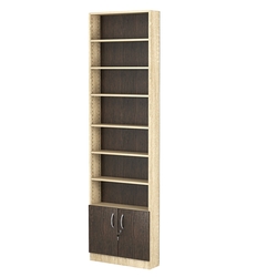 Стеллаж из ДСП с 6-ю полками 150x600 мм серии LEVEL-6 №2 (З/C - ДВП), Дуб Сонома + Дуб Венге