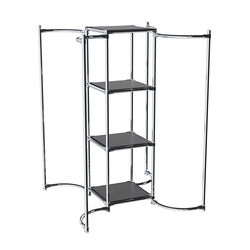 Хромированное вешало ВОЛНА №3-3 с полками ДСП 16мм, Черный