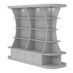 Островной высокий стеллаж ГАРАНТ №3, Серый