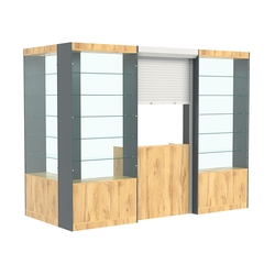 Угловой павильон №2-5П (3,24 кв.м), Дуб Золотистый и Темно-Серый