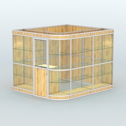 Павильон из профиля угловой №5в (5,5 кв.м), Дуб Золотистый