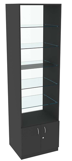 Витрина СЭСП-О №2-500 (З/C - Стекло) со стеклянными полками, Черный