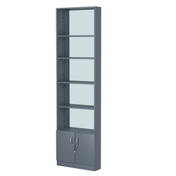 Стеллаж из ДСП с 4-мя полками 150x600 мм серии LEVEL-4 №2-2 (З/C - ЗЕРКАЛО), Темно-Серый